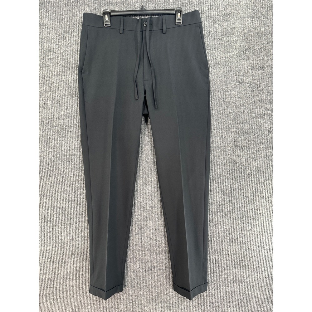 Kenneth Cole Reaction Dress Pants Mens 36x34 Black New Drawstring Performance